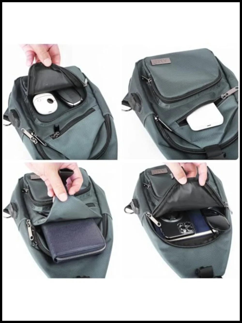 Nylon Crossbody Sling Bag Adjustable Shoulder Backpack Hiking Travel Daypack